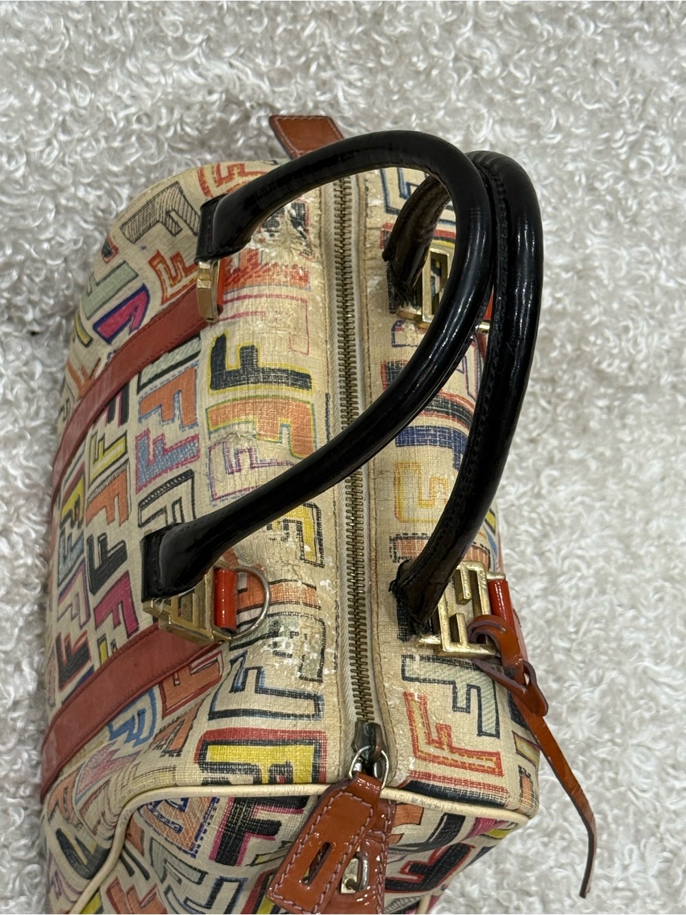 Fendi Forever Bauletto Multicolored Boston Bag - Picture 6 of 16